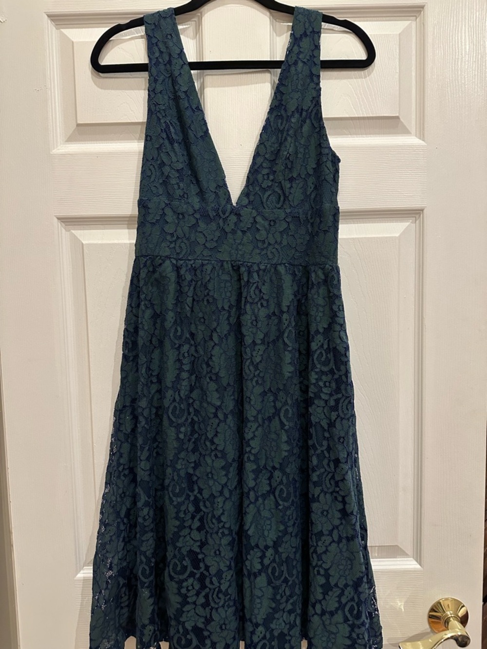 Lulu's Dark Teal Lace Dress